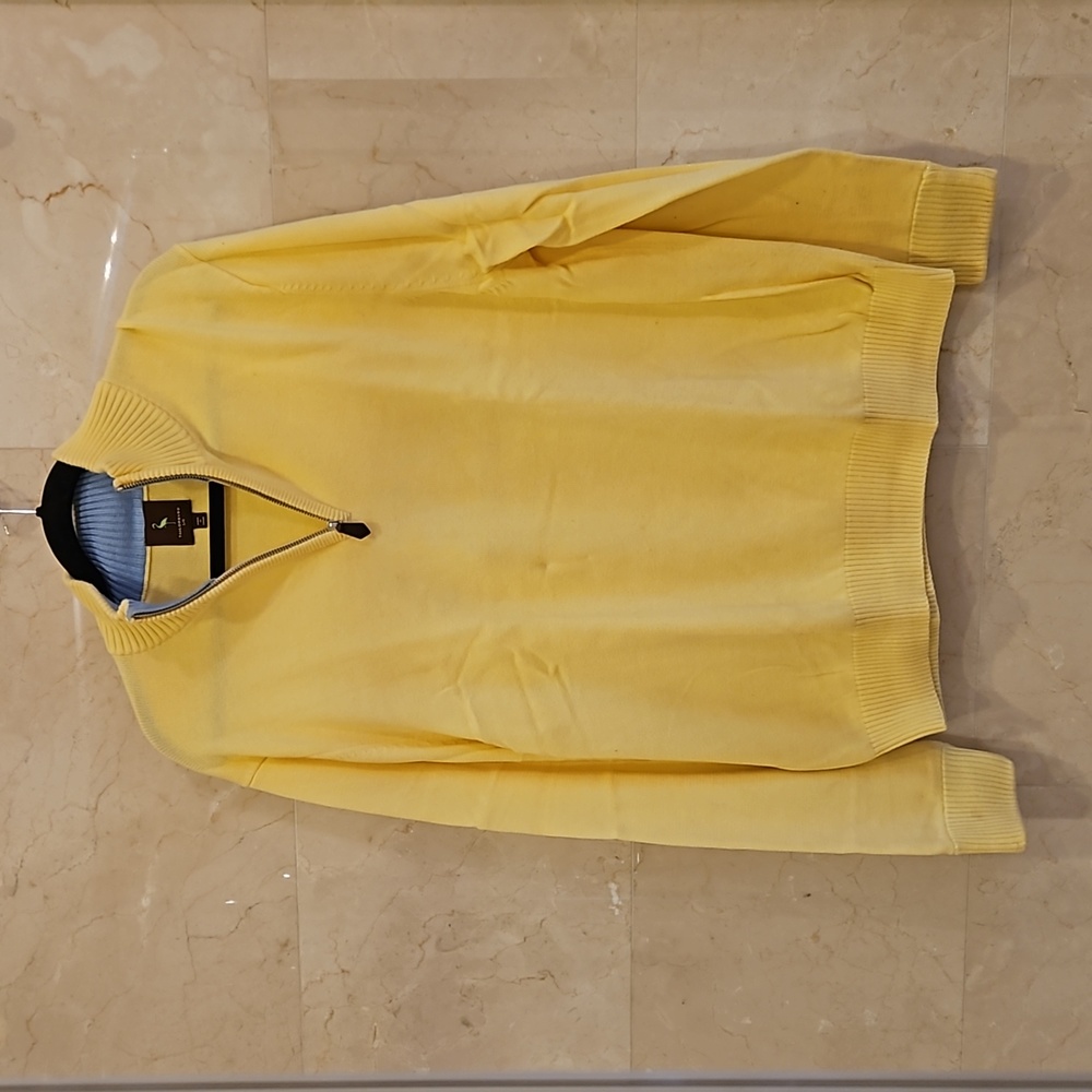 MEN'S TAILORBYRD YELLOW COLLARED PULLOVER SWEATER SIZE LARGE $99.50